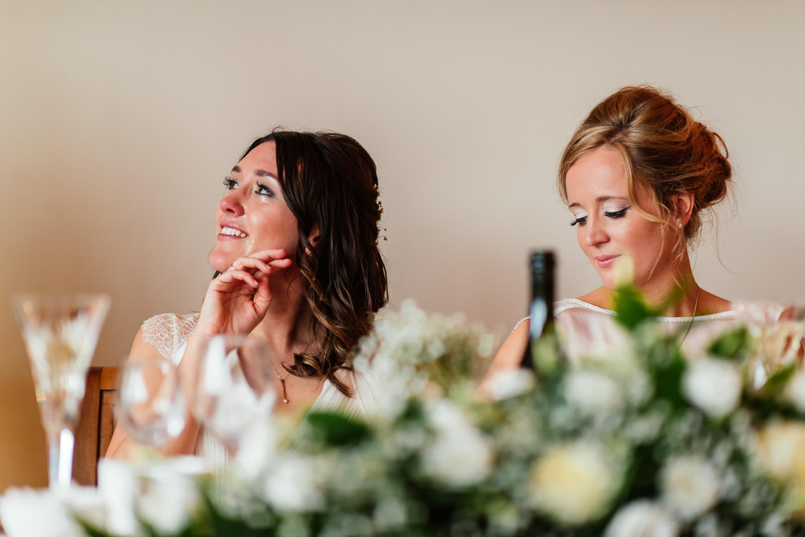 Bride crying at speech