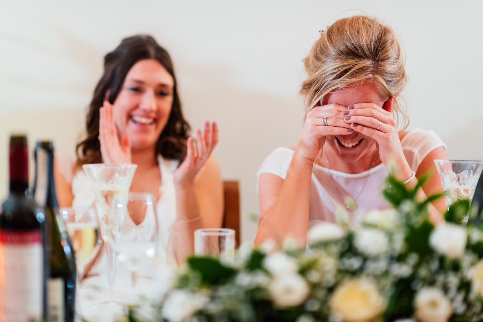 Bride embarrassed during speeches