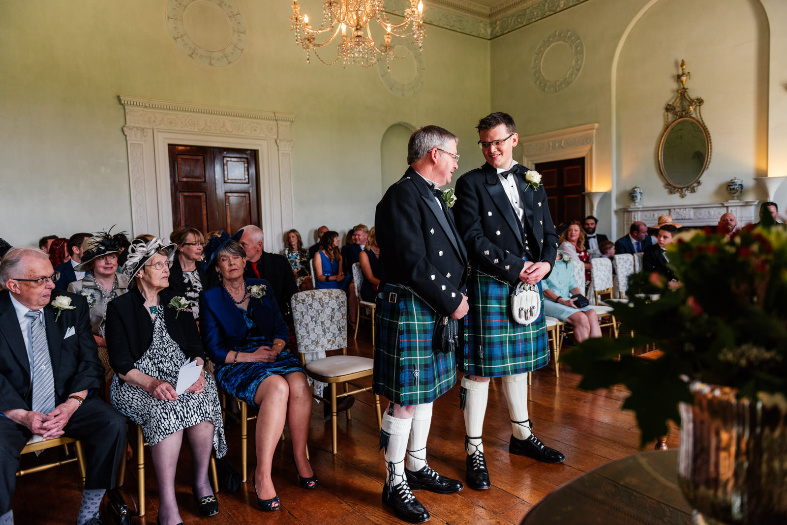 groom and best man waiting at the ceremony