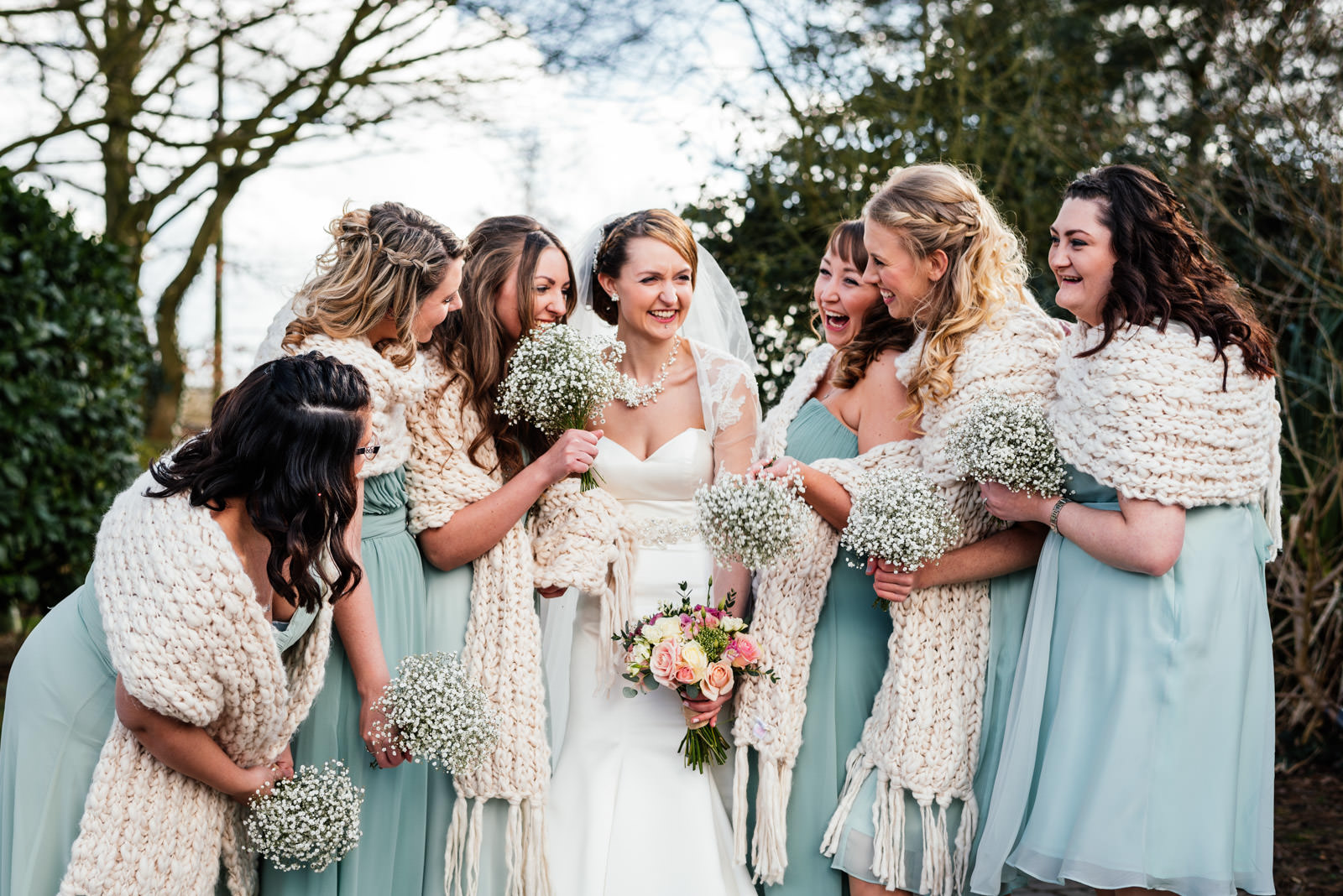 informal bridesmaids group photo