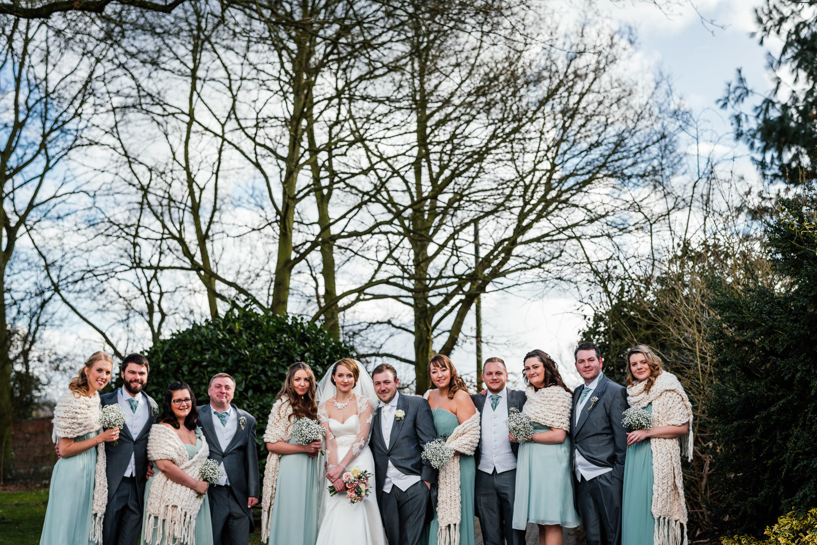 full group photo of bridal party