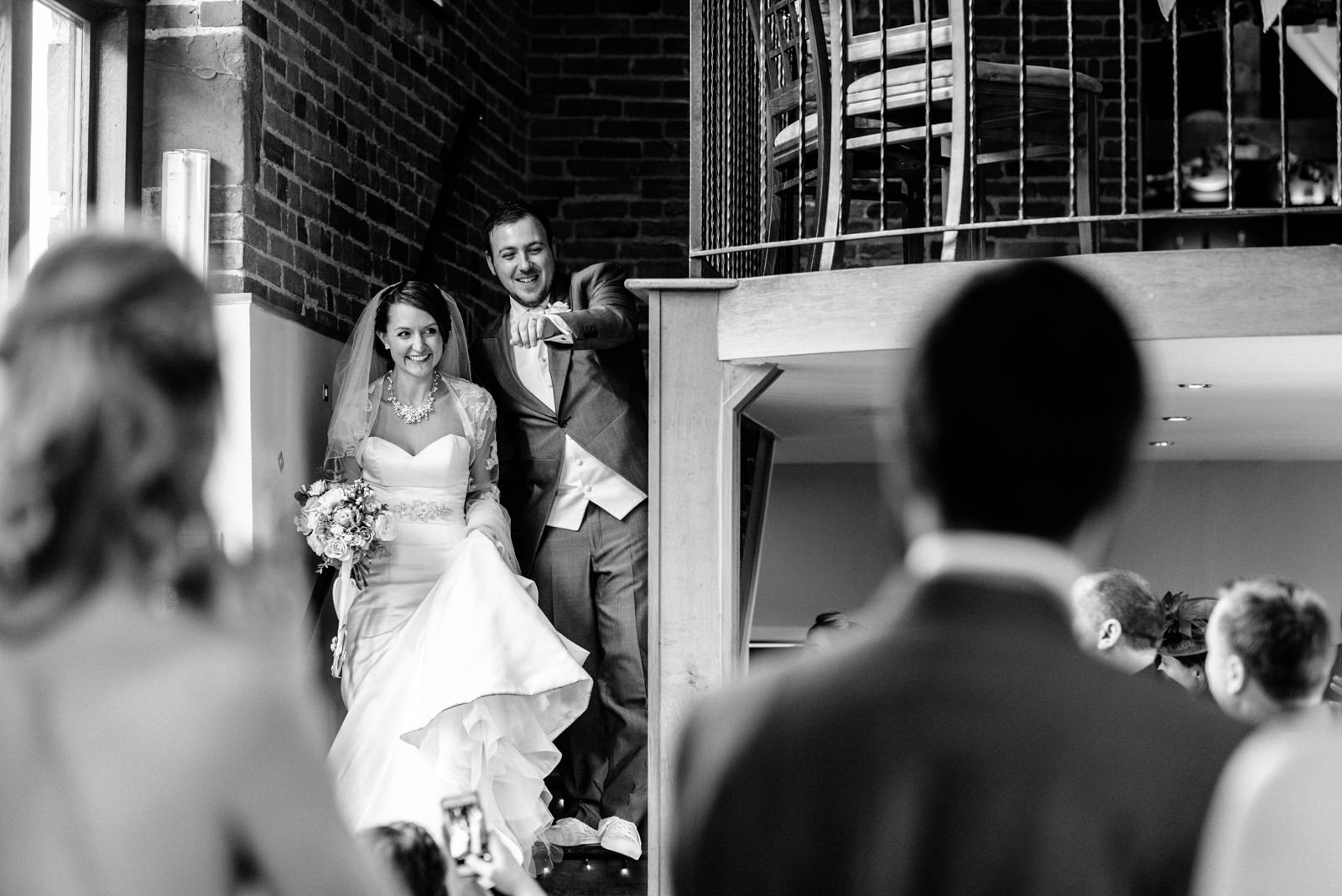 bride and groom announced into the wedding breakfast