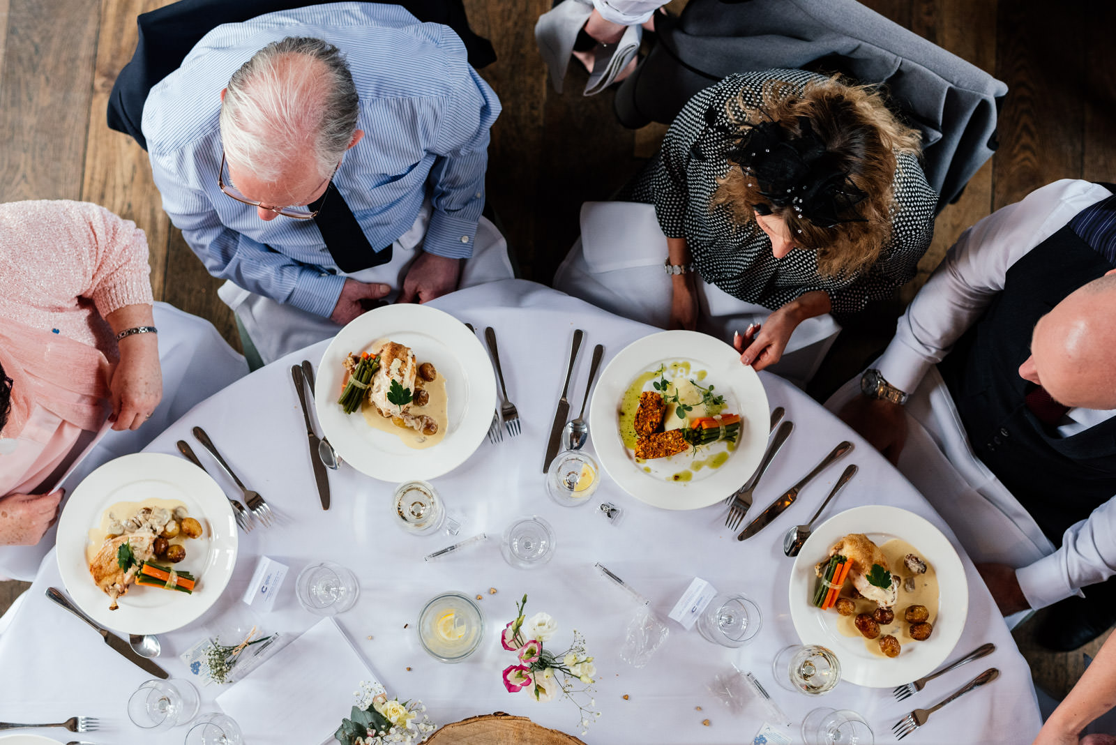 guests with their food