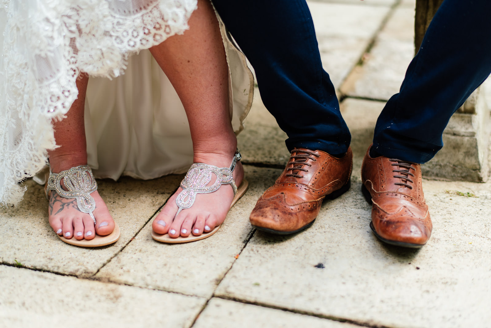 bride's shoes groom's shoes