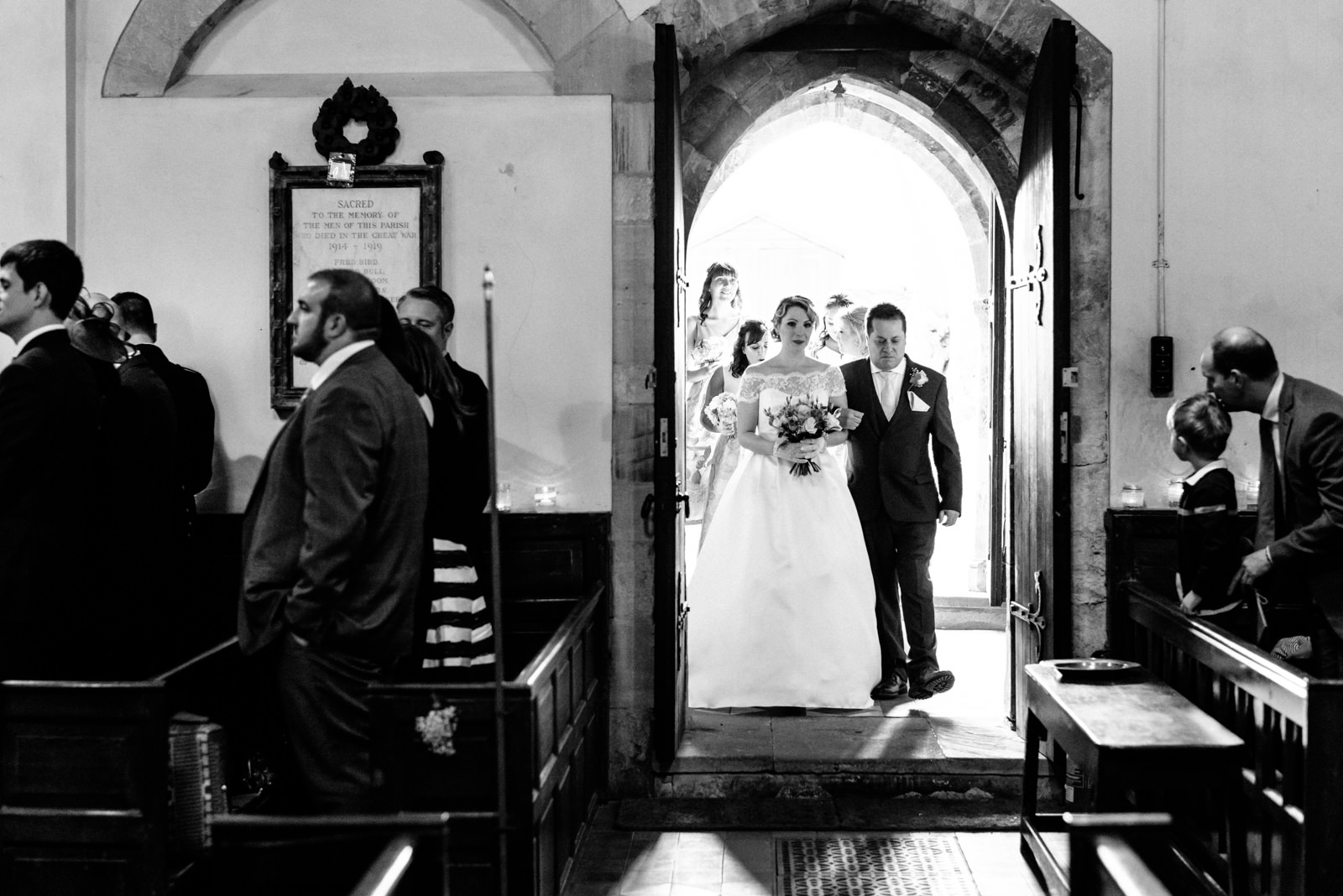 bride entering church
