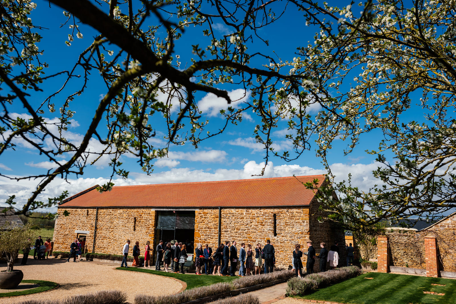 wedding guests arriving at Dodford Manor