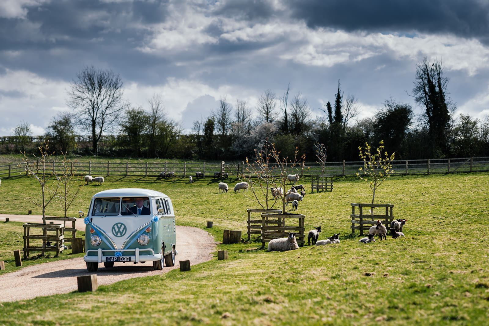 camper van arriving at dodford manor