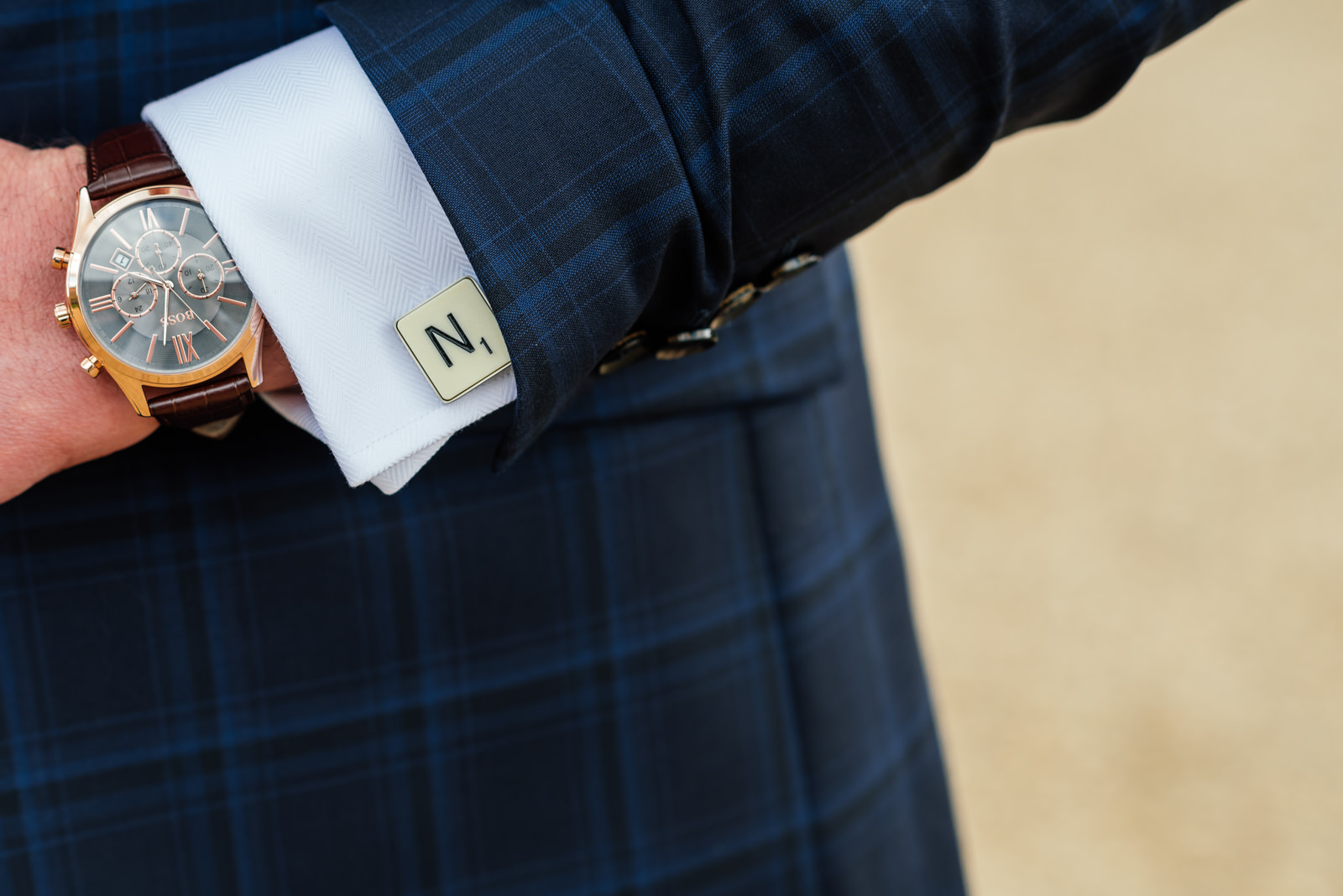 funky suit and cufflinks