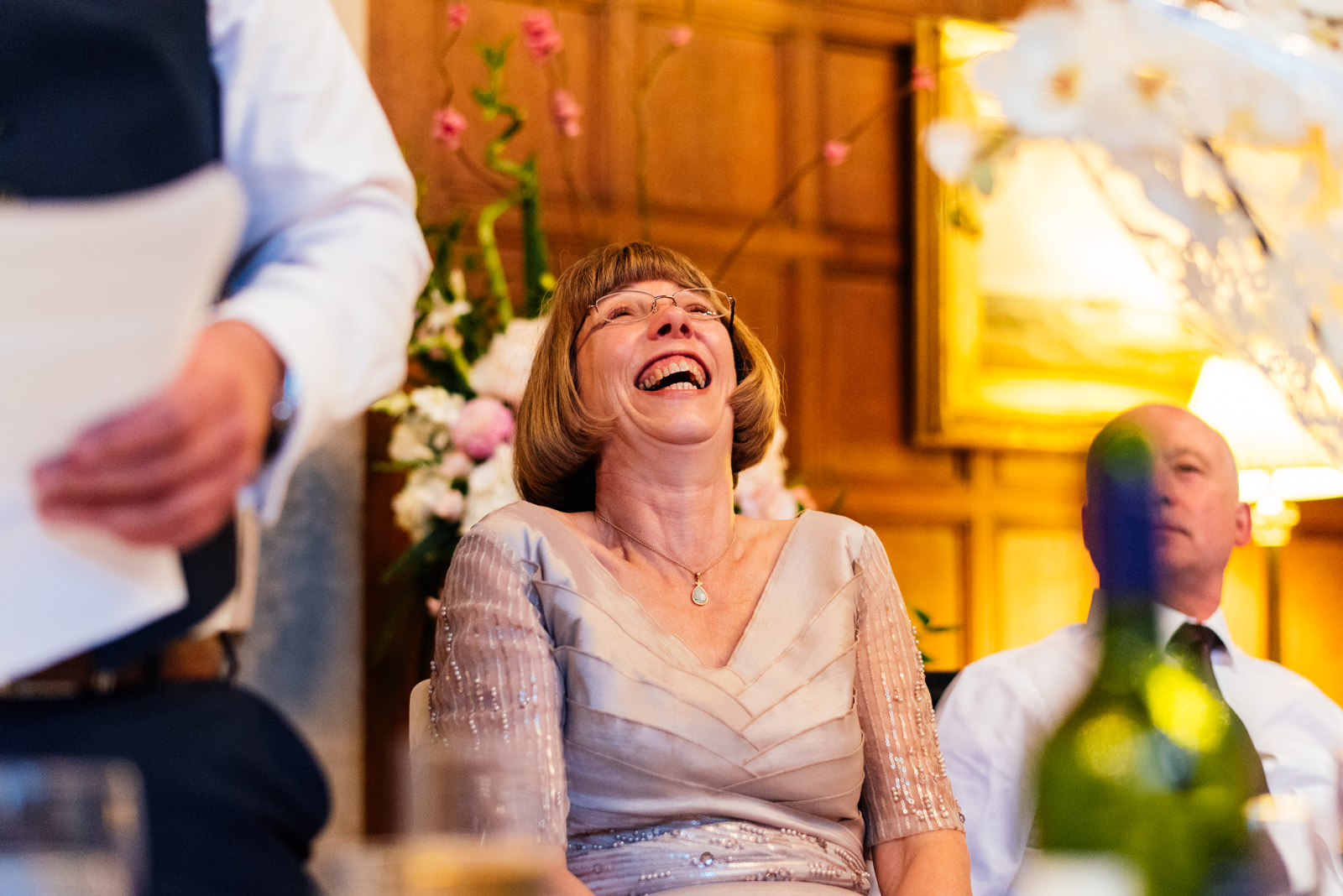 mother of the bride laughing
