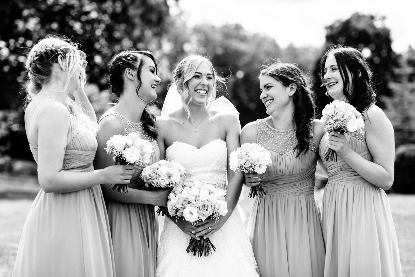 bride and her bridesmaids group photo