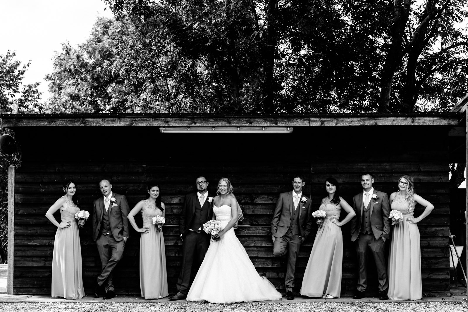 full bridal party group photo