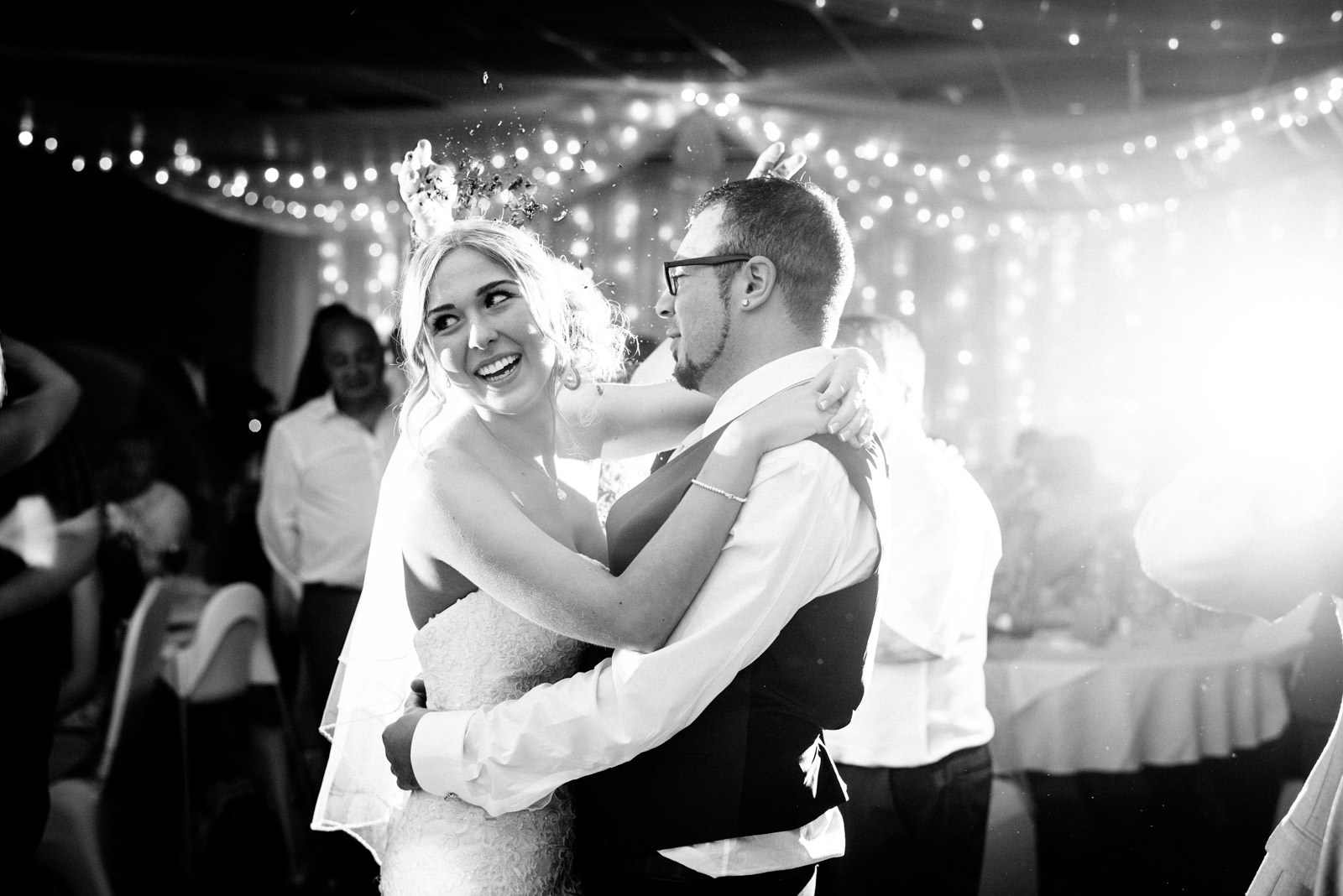 first dance photo of bride and groom