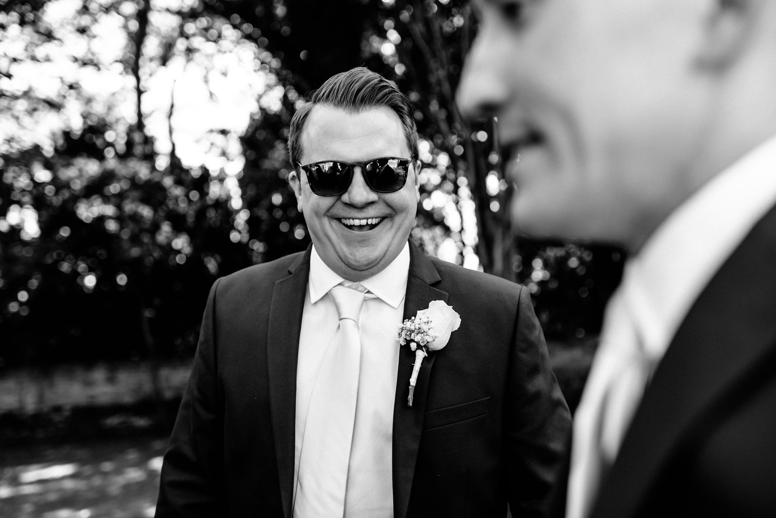 Smiling groomsman