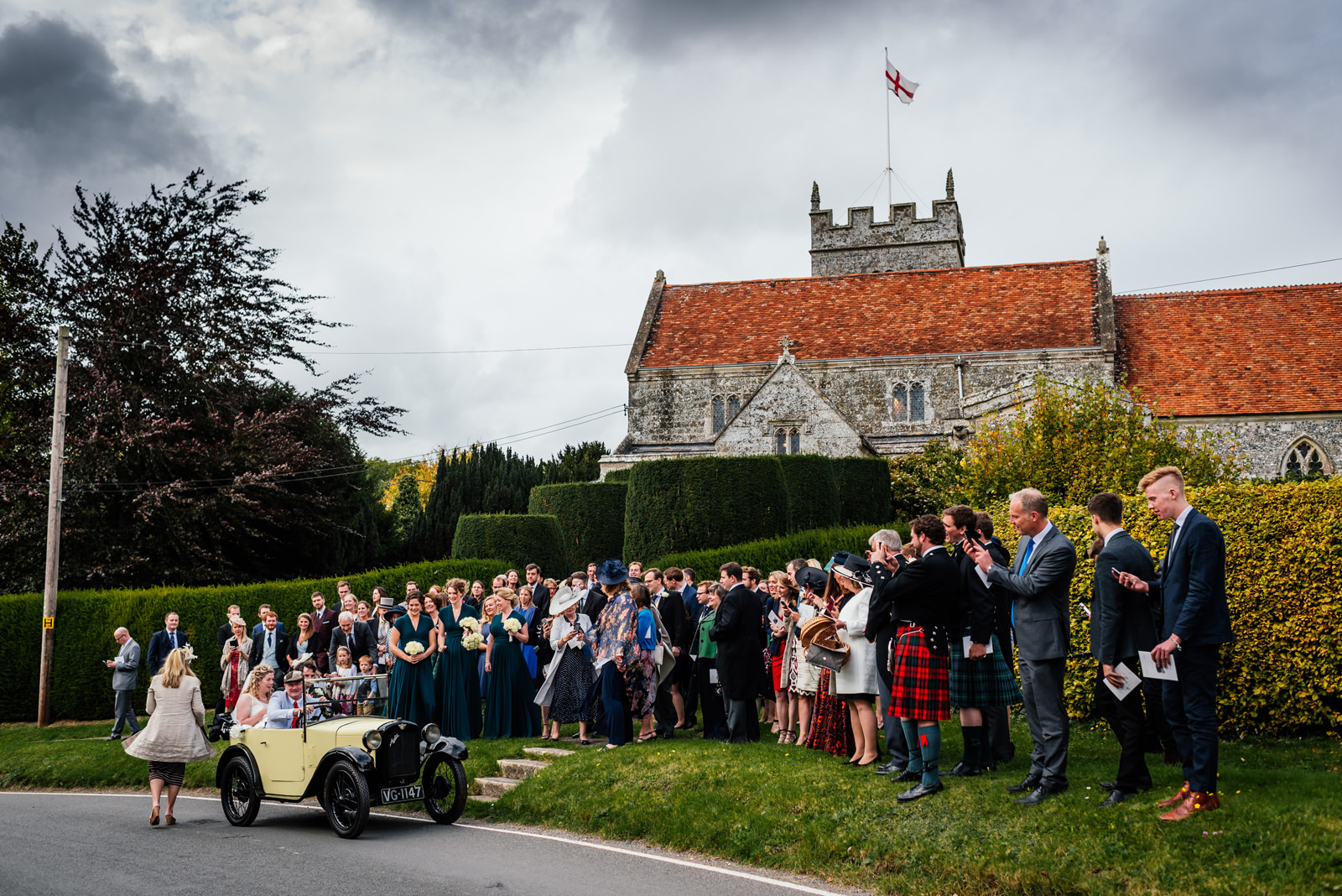 Typical English wedding scene
