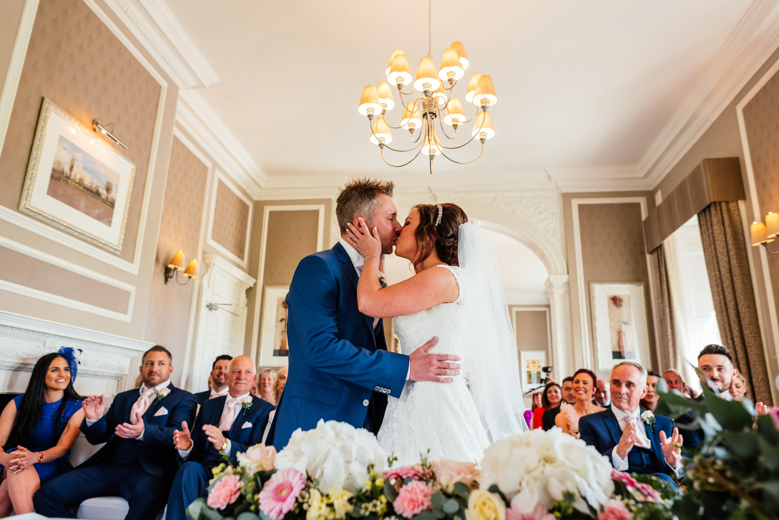 first kiss during wedding ceremony