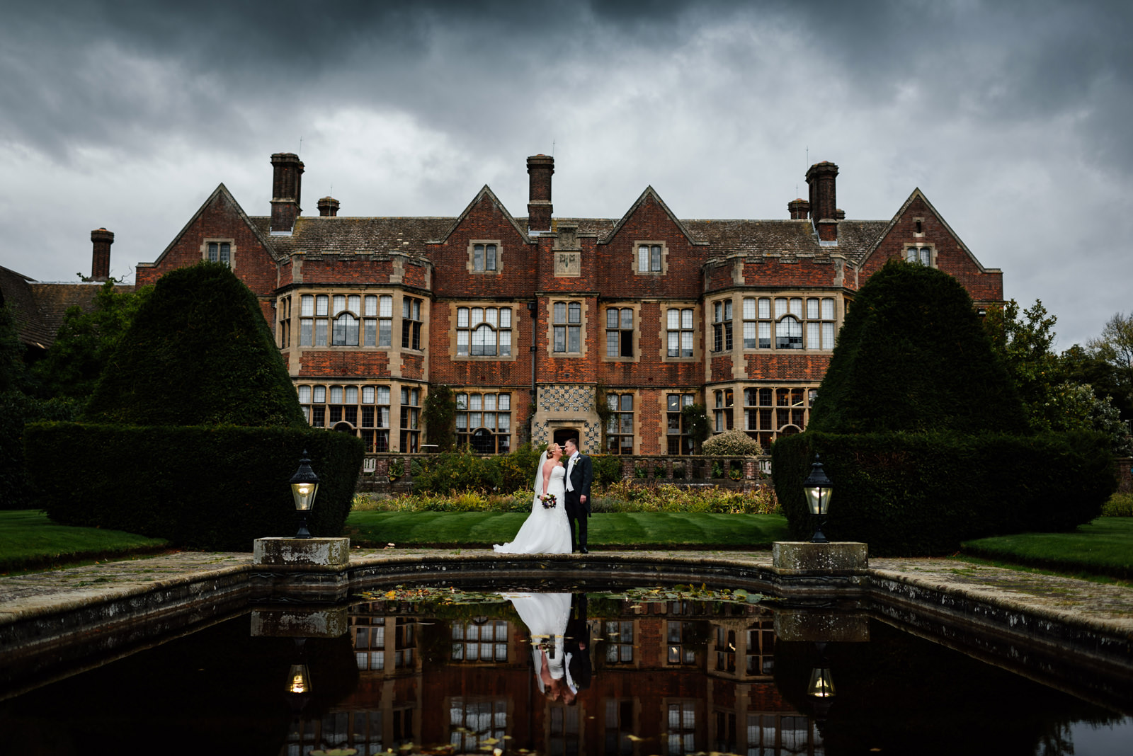 venue photo with bride and groom