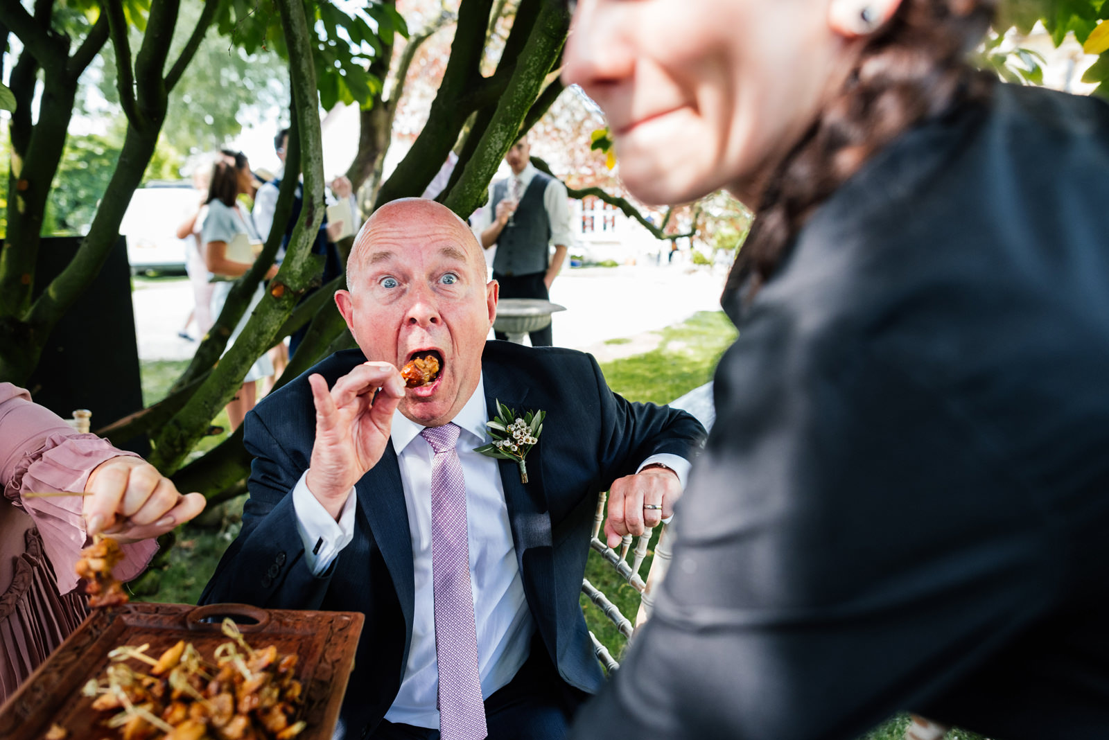 eating all the canapés 