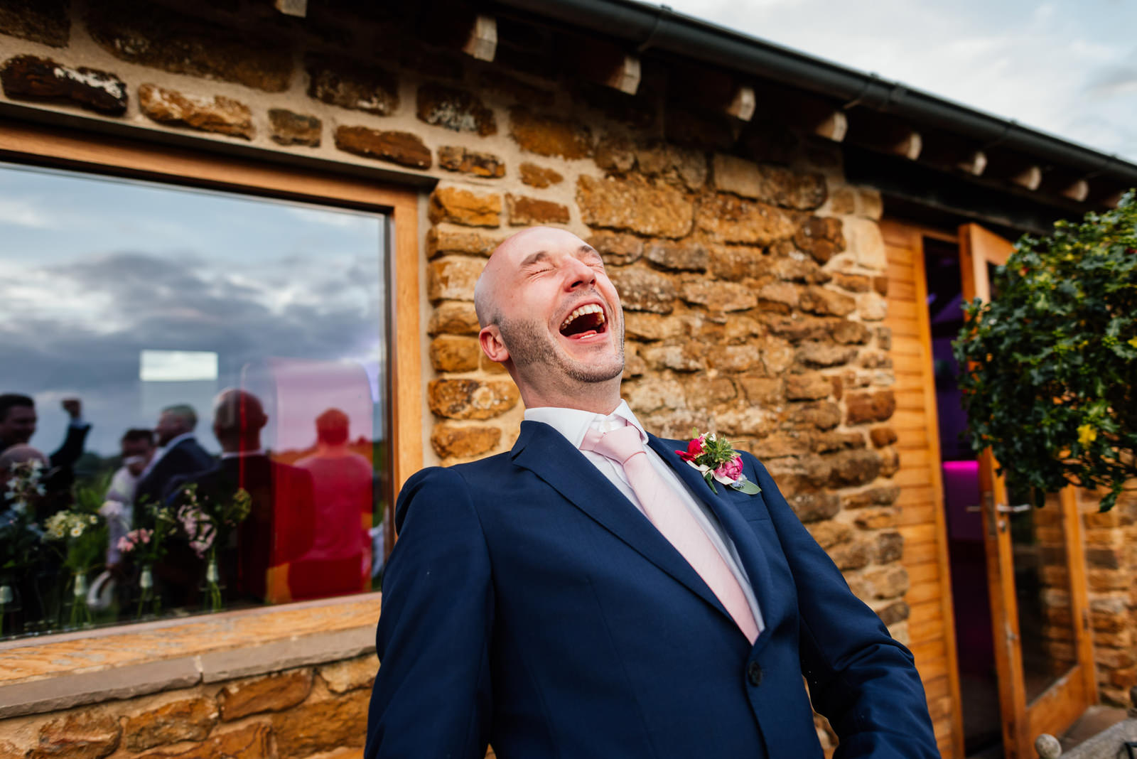 groom having a laugh
