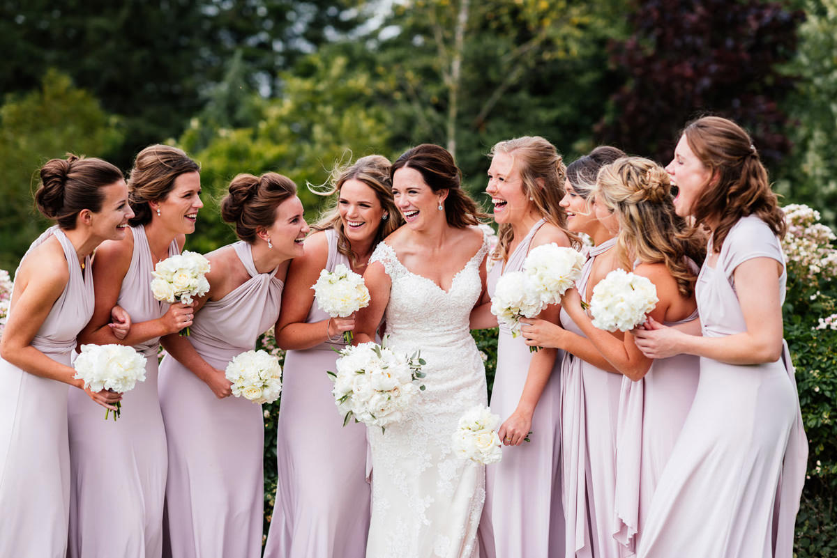 bride and her bridesmaids