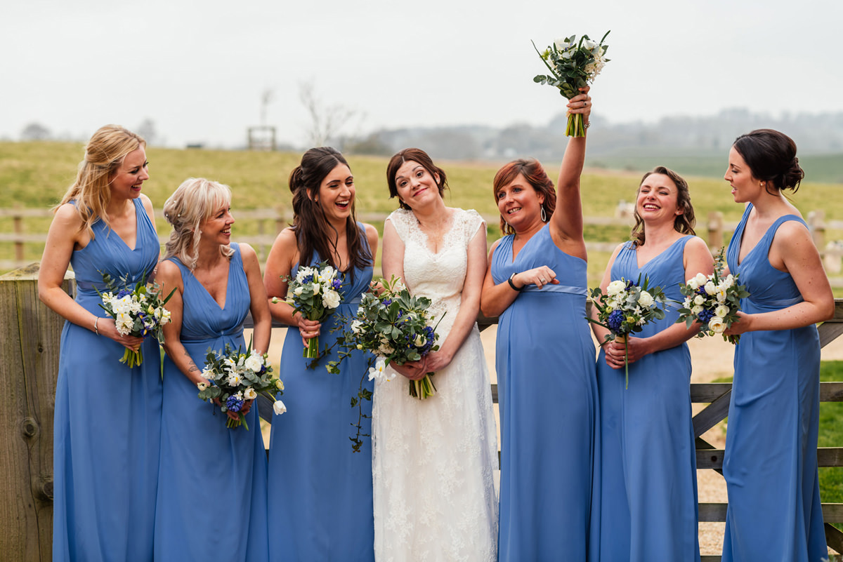 bride with bridesmaids