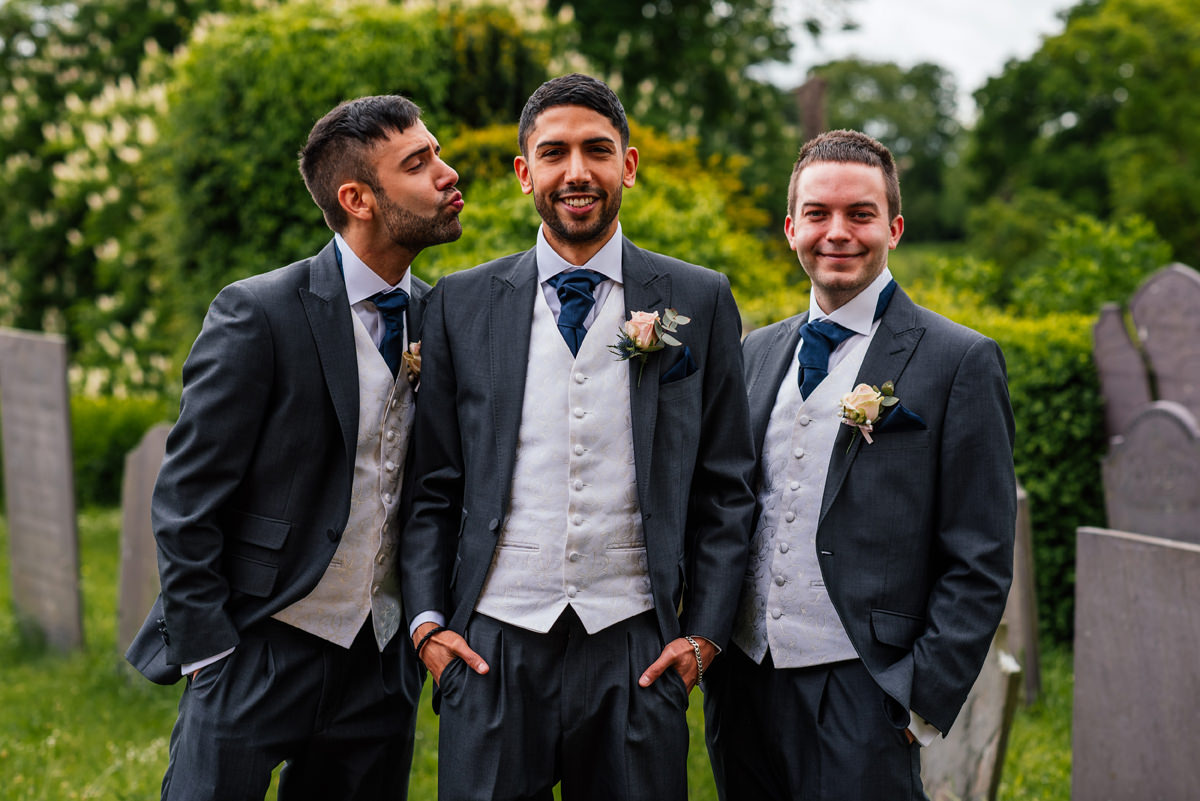 groomsmen messing about