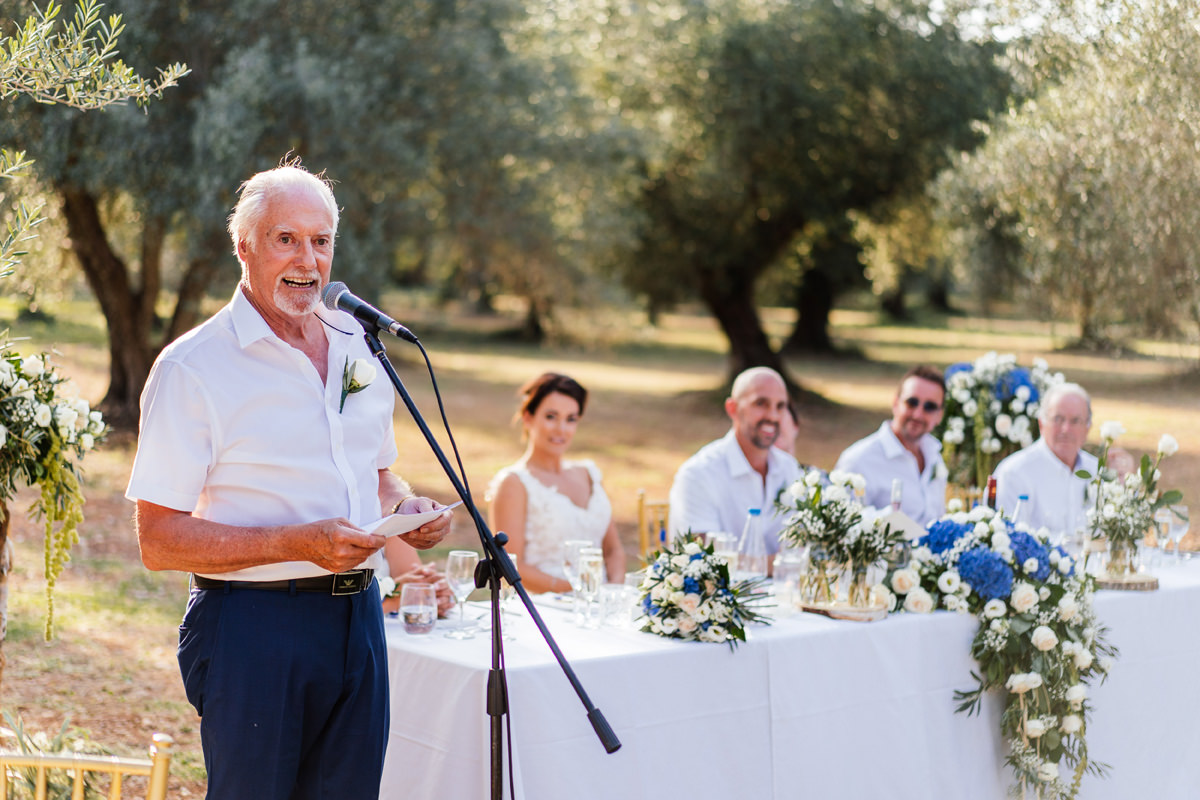 father of the bride giving speech
