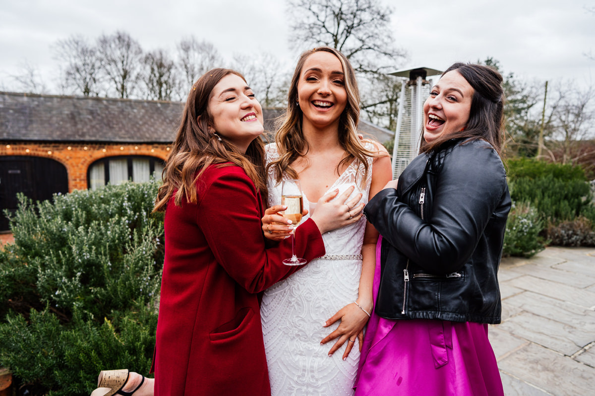 The bride with her friends copping a feel