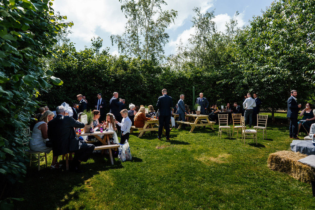 English wedding reception in the garden