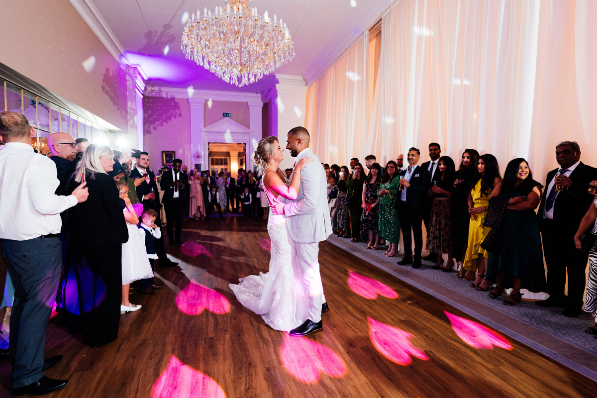 bride and groom have their first dance