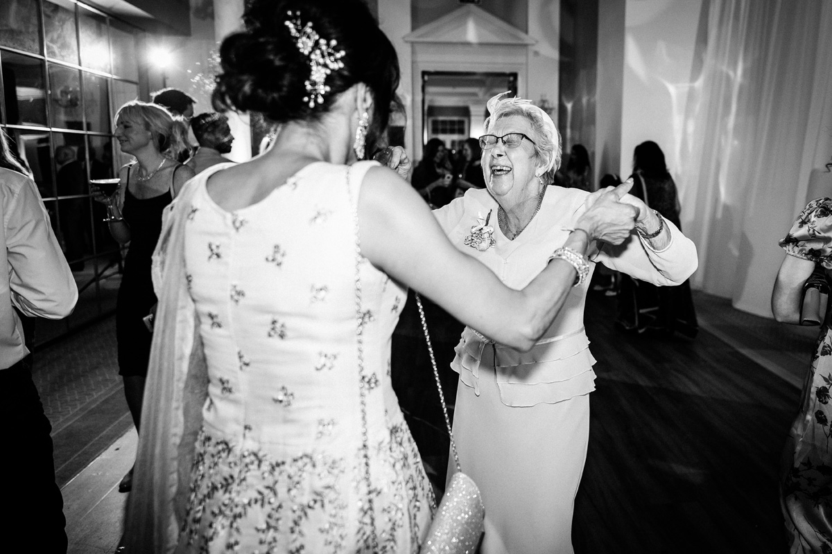 mum of the groom dancing with grandparent