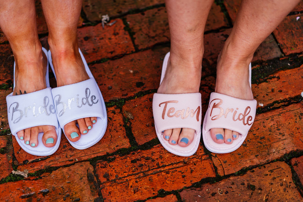 bride and bridesmaid slippers