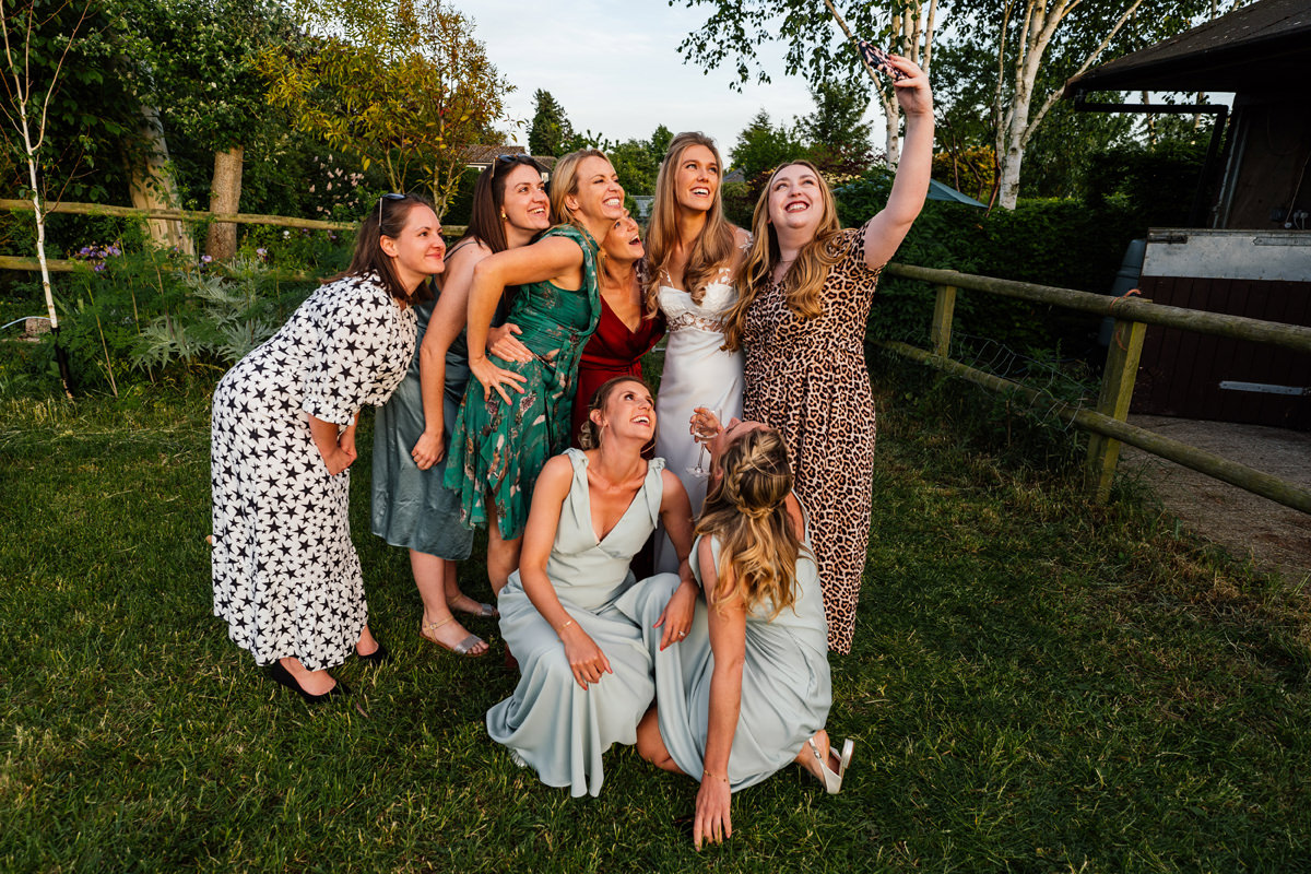 friends take a selfie group photo