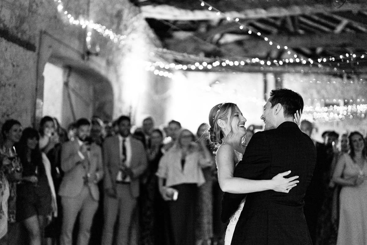 Bride and groom taking their first dance
